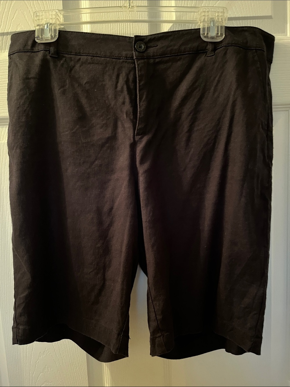 NYDJ Stretch Linen Black Casual Shorts Size 10
